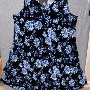 The Pioneer Woman Black Sleeveless Floral Tank Dress